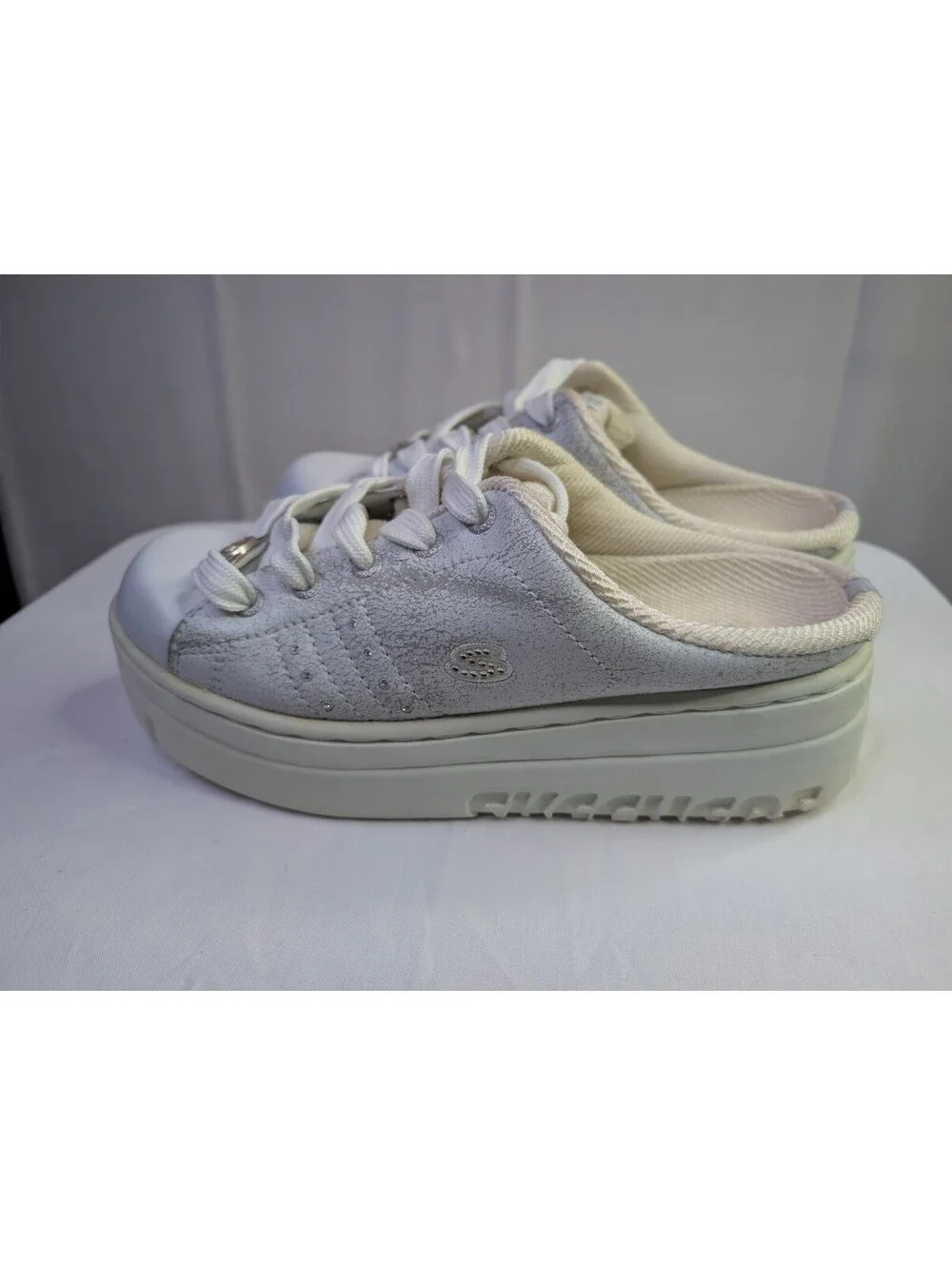 Vintage Skechers White Slip-On Platform Sneakers Size 8